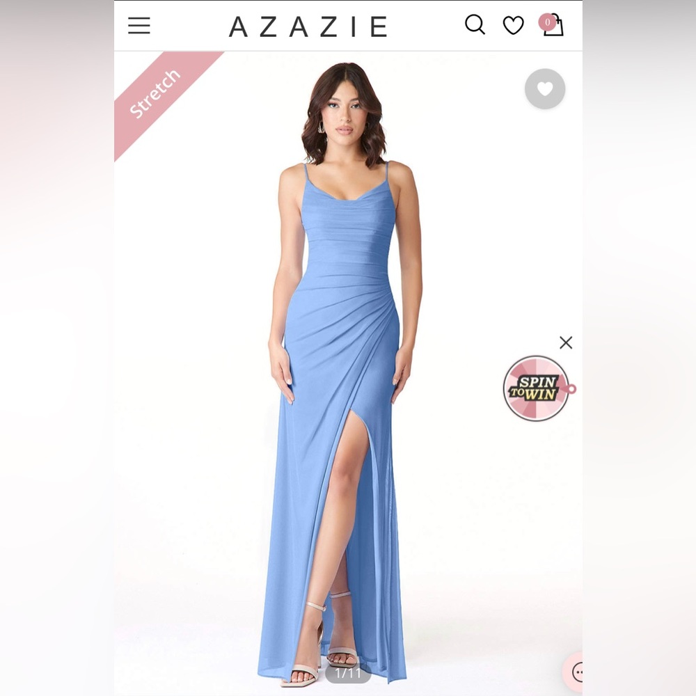 Azazie Deandra Bridesmaid dress in Steel Blue